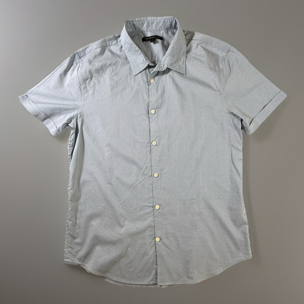 John Varvatos Men’s Light Blue Short Sleeve Button Up Shirt Size M